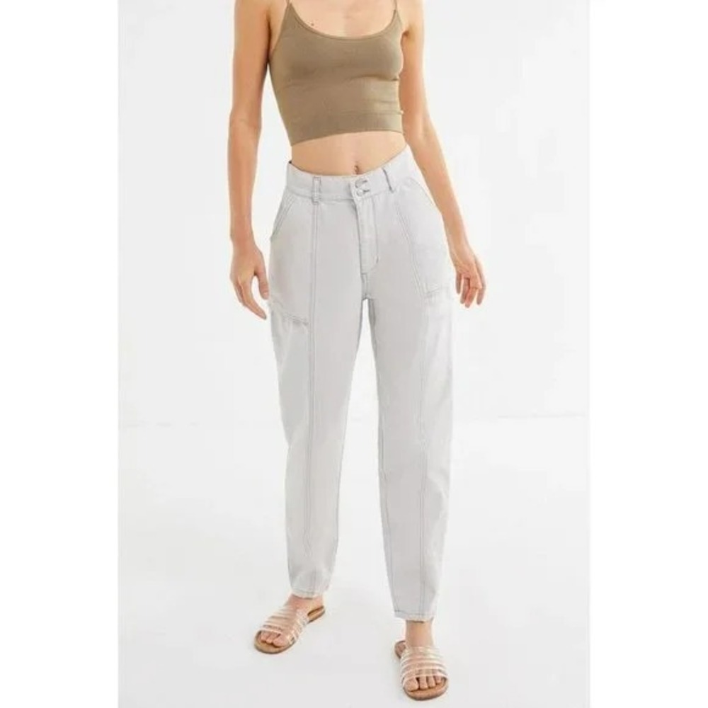 BDG Urban‎ Outfitters Beige Canvas Cargo Pants High Rise Tapered 29 OB973572